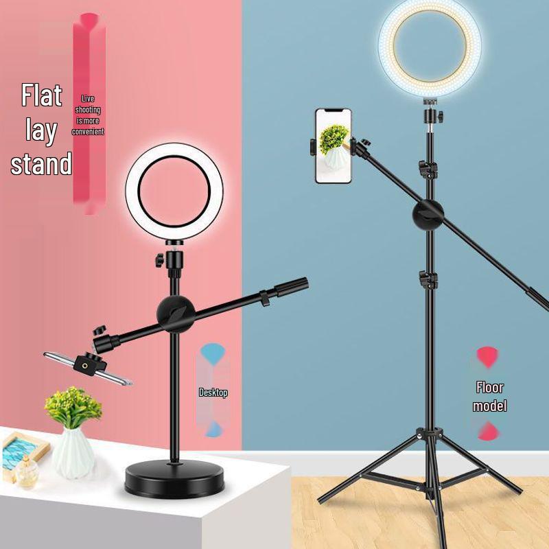 Multifunctional Mobile Phone Holder with Fill Light for Live Streaming & Video Shooting