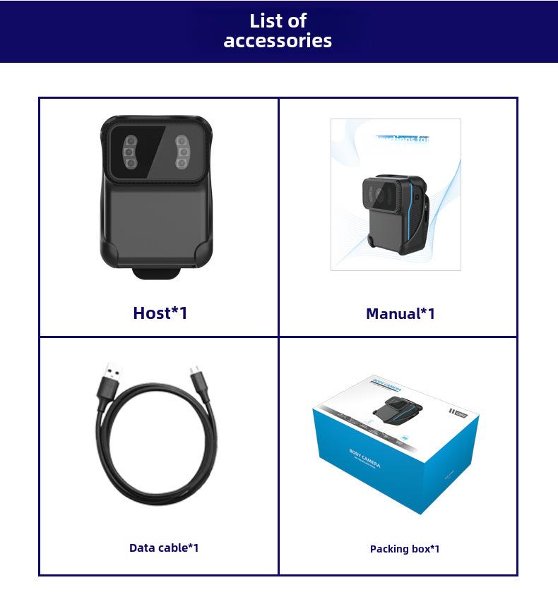 Câmera corporal HD WiFi à prova d'água e poeira para aplicação da lei