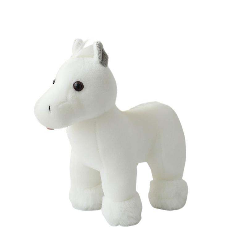 Simulation Cute Horse Plush Toy Stuffed Animal Toy Brown White Black Soft Realistic Horse Toy Home Decoration Kids Birthday Gift