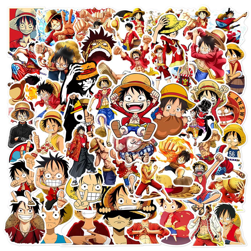 50/100pcs ONE PIECE Anime Stickers Cool Cartoon Decals Kid Toy DIY Stationery Suitcase Car Bike Waterproof Classic Manga Sticker