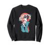 Beautiful Retro Japanese Geisha Girl Folding Fan Cherry Tree Sweatshirt
