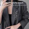 Black Butterfly Chain Tassel Brooches For Women Unisex Suit Sweater Corsage Badge Pins Clothes Accessories Party Wedding Gifts