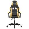 Gaming Chair Swivel Black and Gold PU Leather