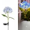 Realistic Solar Embroidered Flower Lamp Outdoor Hydrangea Light  Backyard Landscape