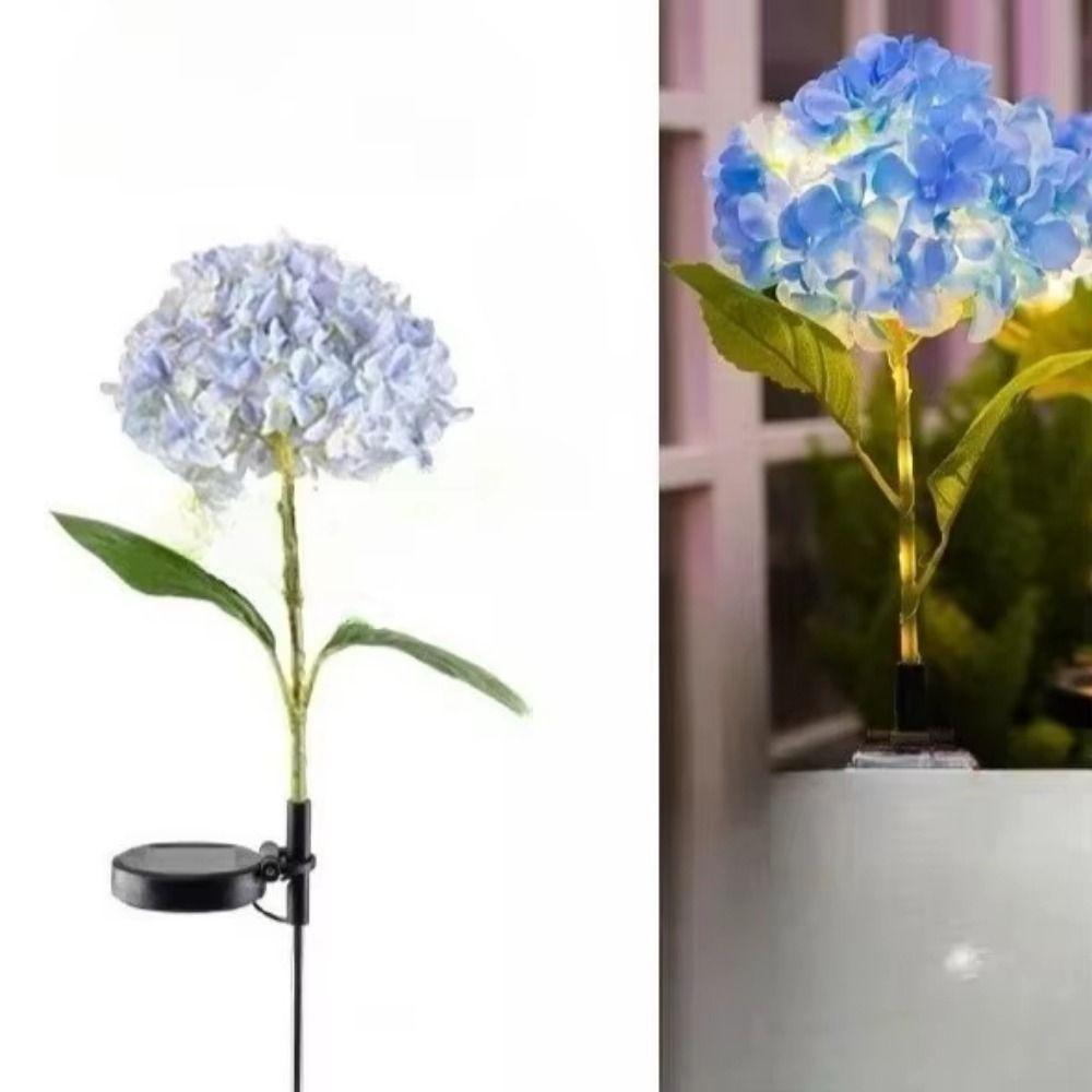 Realistic Solar Embroidered Flower Lamp Outdoor Hydrangea Light Backyard Landscape
