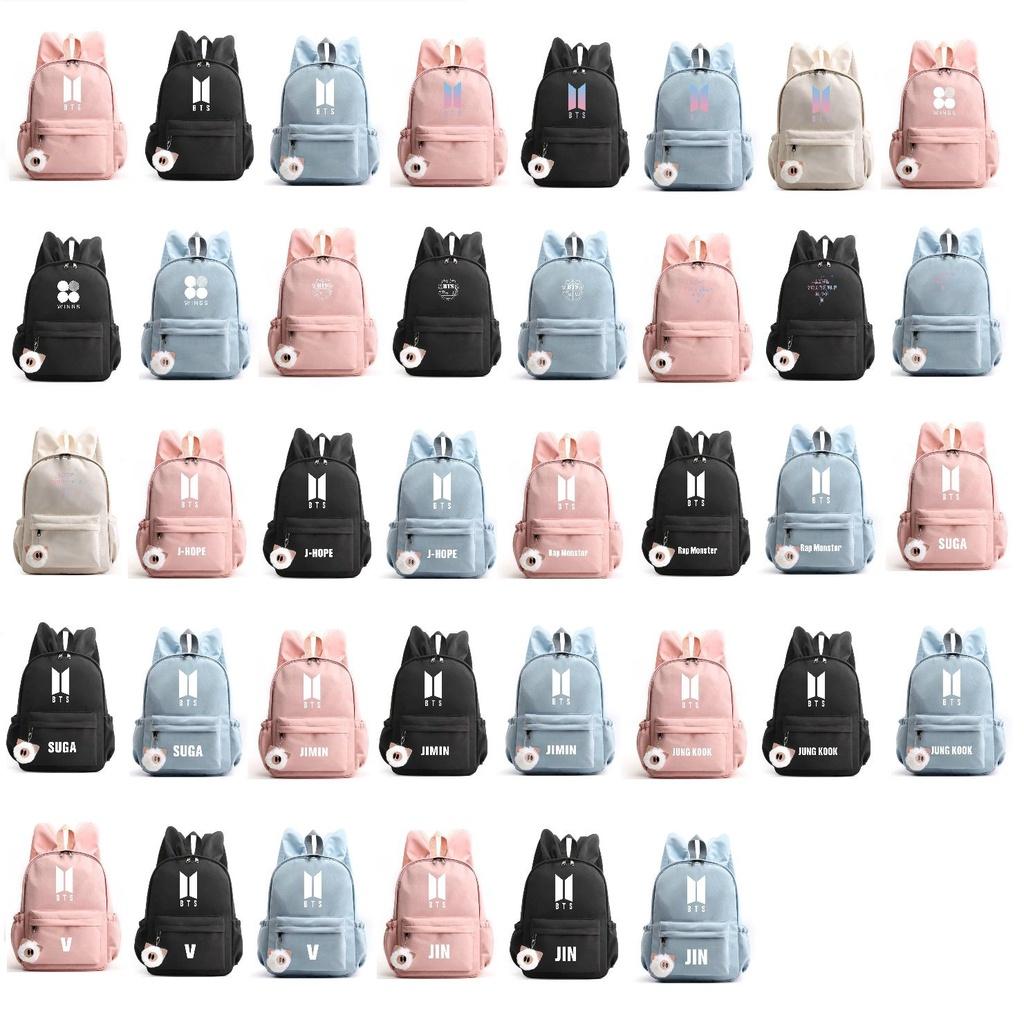 Bunny Kpop Bts Rabbit Ears Backpack Girls School Bags V With Piggy Pendant Plush