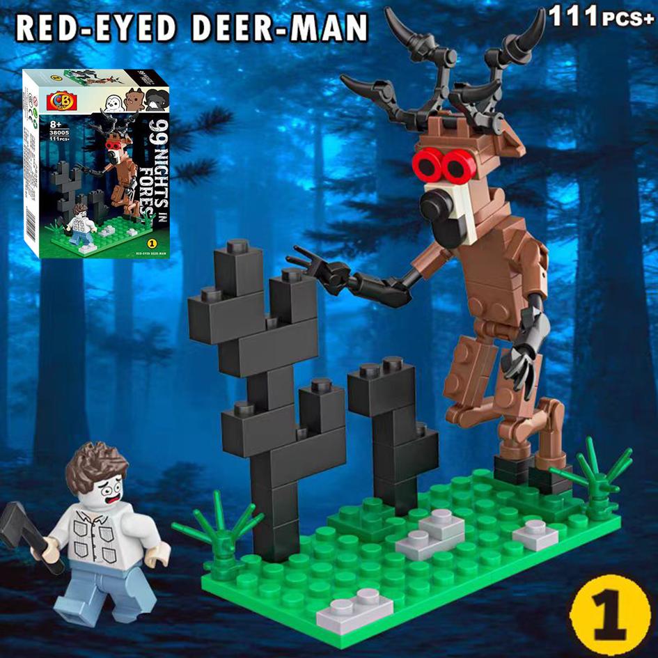 99 Nights in The Forest Figures Toy Figurine Building Block Monster Deer Hunting Scene Blocks Collection Model Kids Toys Gift