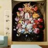Vintage Style Flowers Tapestry Oil Painting Tapestry Wall Hanging Home Living Room Bedroom Dorm Art Decoration Tapestries