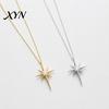 Elegant Star Charm Mini Eight-Pointed Necklace for Women, Rhinestone Pendant Necklace, Chain Statement Jewelry Gift Her Zircon