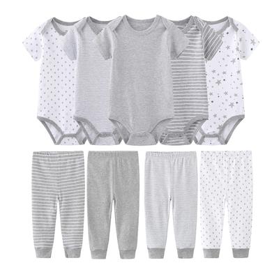 [MAMIMAKA] Set cu body cu mânecă scurtă și pantaloni pentru băieței nou-născuți, Include body și pantaloni pentru bebeluși (Mărimea 4, 3-6 Luni)