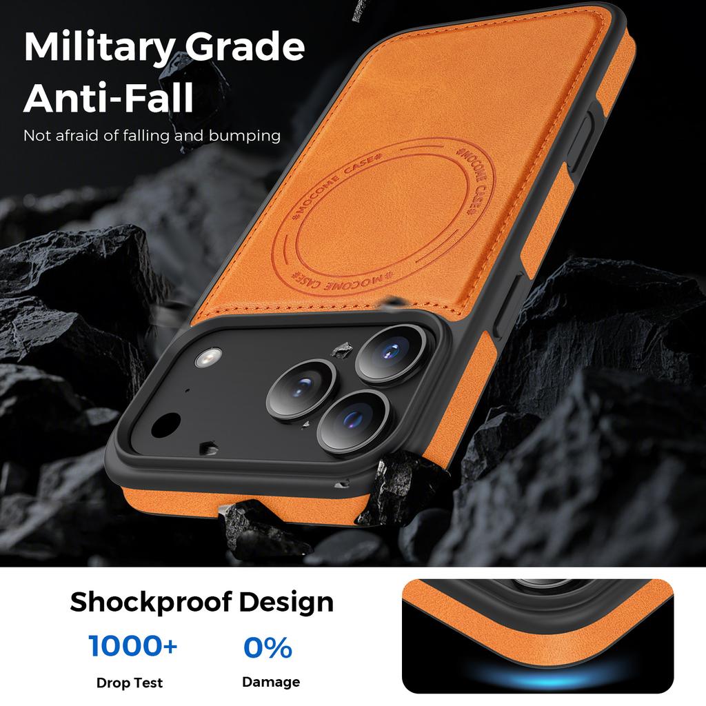 Etui do iPhone 17 Pro Max Kompatybilne z MagSafe Skórzany tył Pokrowiec na telefon