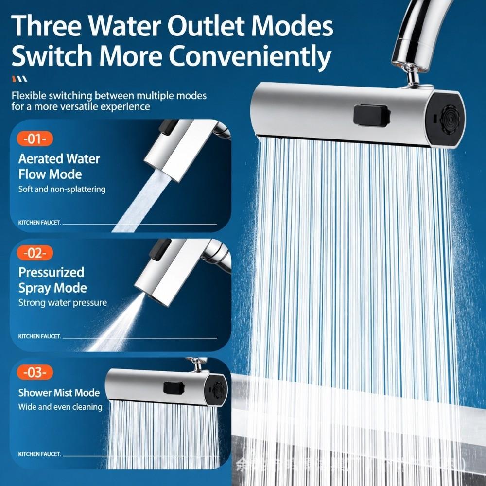Stainless Steel Faucet Extension Head Rotatable Swivel Sink Nozzle Kitchen Sink Use