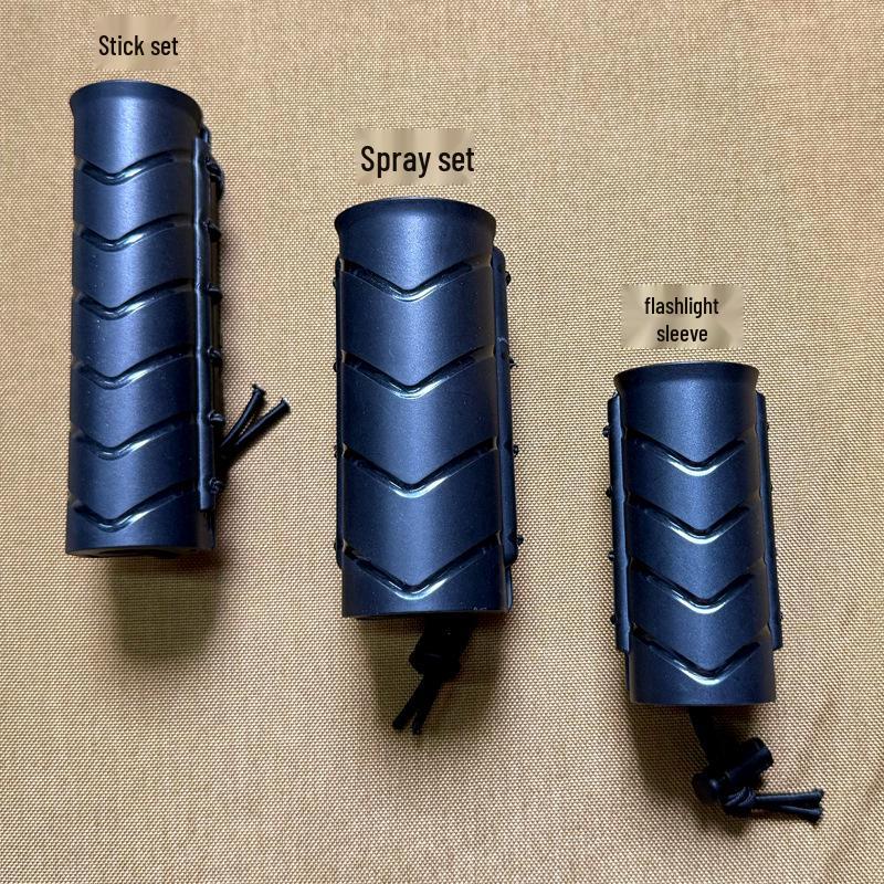 MOLLE-Compatible 360° Rotating Quick Draw Sheath for Baton, Tactical Flashlight, and Spray – Rubber Band Style