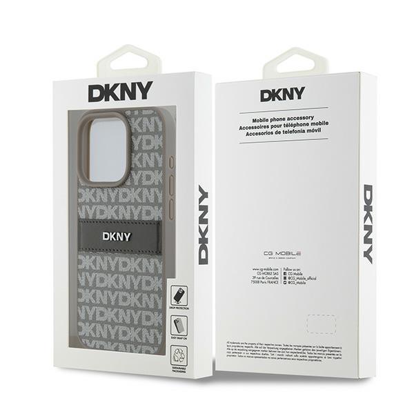 Dkny Dkhcp15Xprthsle Iphone 15 Pro Max6.7 Beige/Beige Hardcase Leather Mono Stripe & Metal Logo