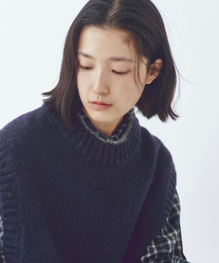 CITTA Alpaca Wool Knit Vest_Ctk247(Navy)