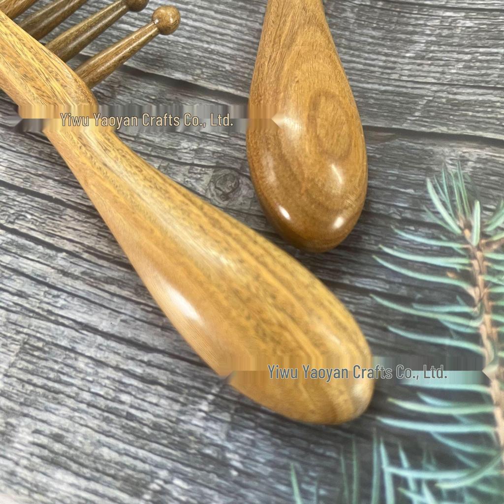 Natural Green Jade Sandalwood Double Row Comb