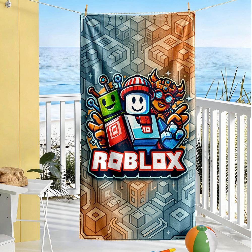 Roblox Strandtuch Weich Langlebig Schnelltrocknend Bequem Leicht Perfekt für Reisen Yoga Camping und Schwimmen