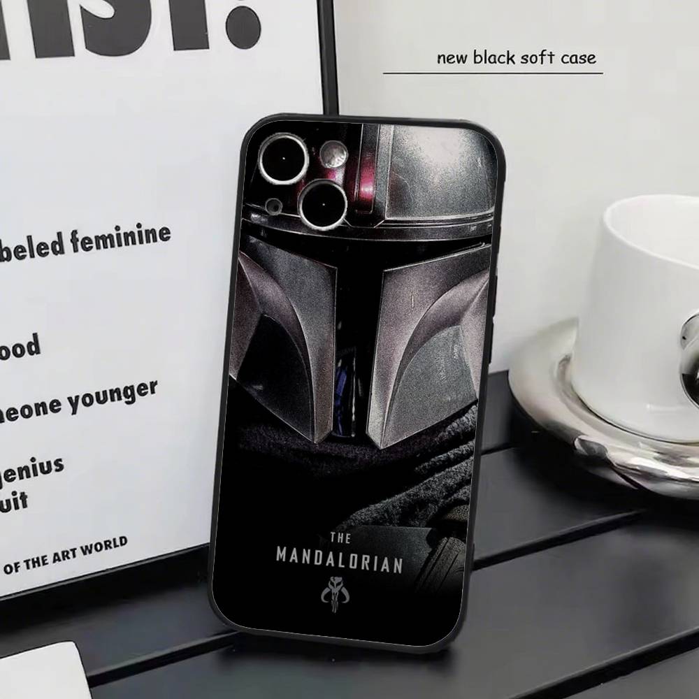Disney The Mandalorian for iPhone 15 16 14 Plus 13 12 11 17 Pro Max 17 Air Black Soft Phone Cover