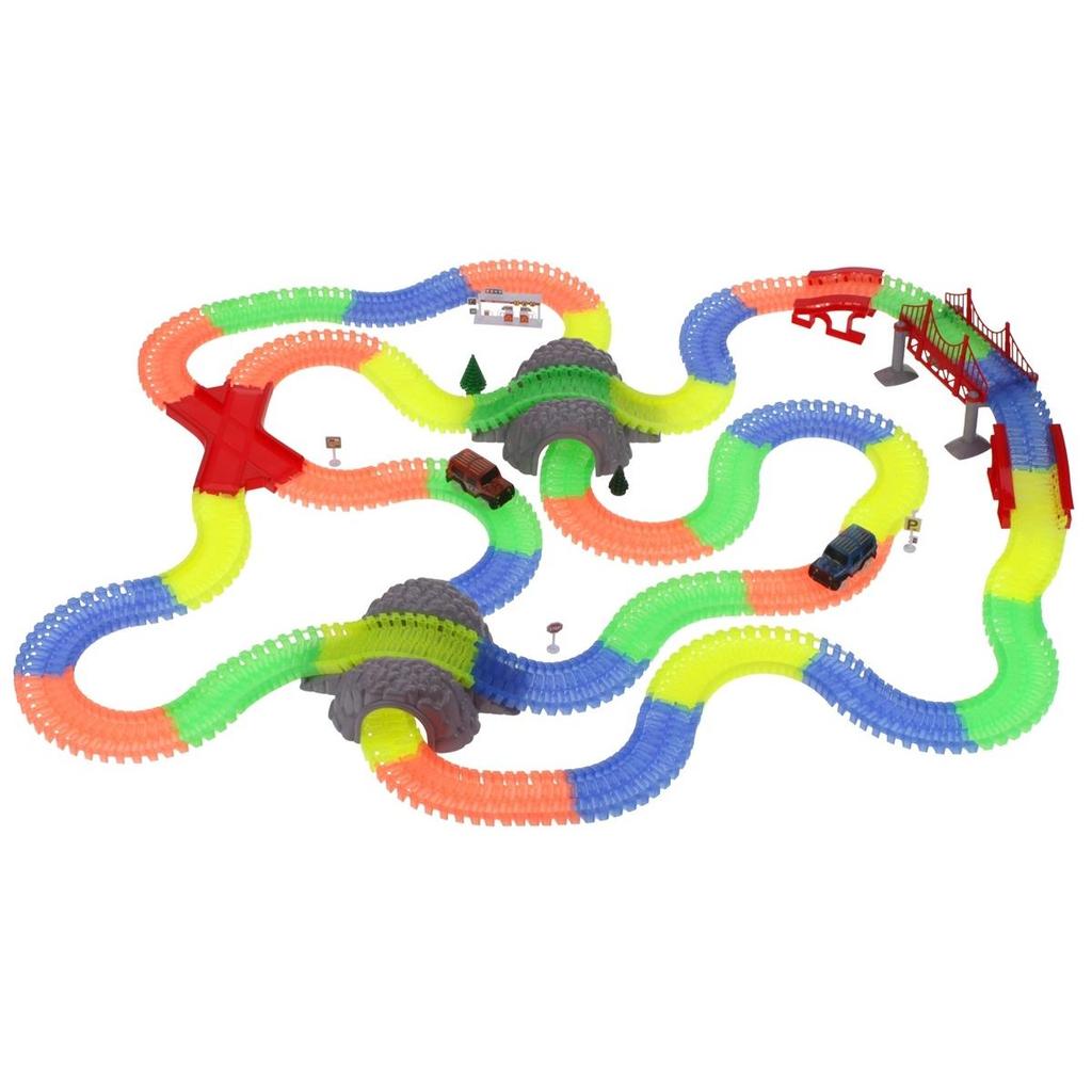 Zářící závodní dráha 528 dílků Magic Track 2 auta Příslušenství