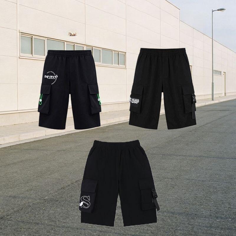 Chłopięce codzienne spodenki robocze: Lekkie Letnie Szorty 5/10 Długości, Modne Luźne Szorty Sportowe dla Dzieci