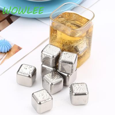 8PCS Reusable Whiskey Stones Stainless Steel Ice Cubes Quick-Freeze Wine Food Grade Cocktails Bourbonor Drink Bar Accessories