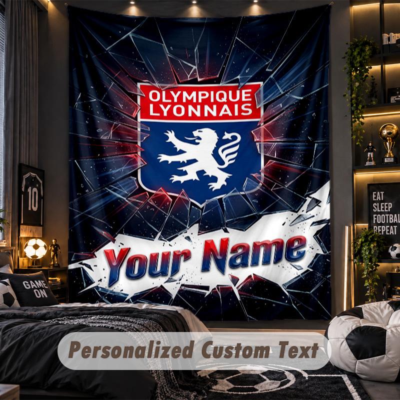 TapestryLyon FC Custom Name Text Personalized Wall Hanging Tapestry Home Wall Decor