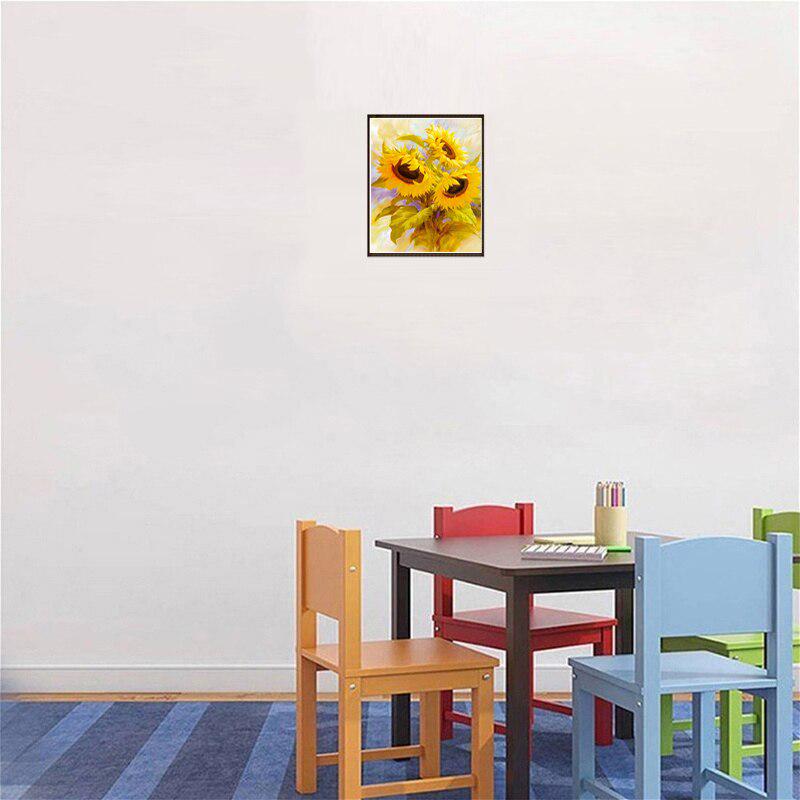 Diamond Painting Sunflower Diamond Embroidery Flowers Scenery Full Round Cross Stitch