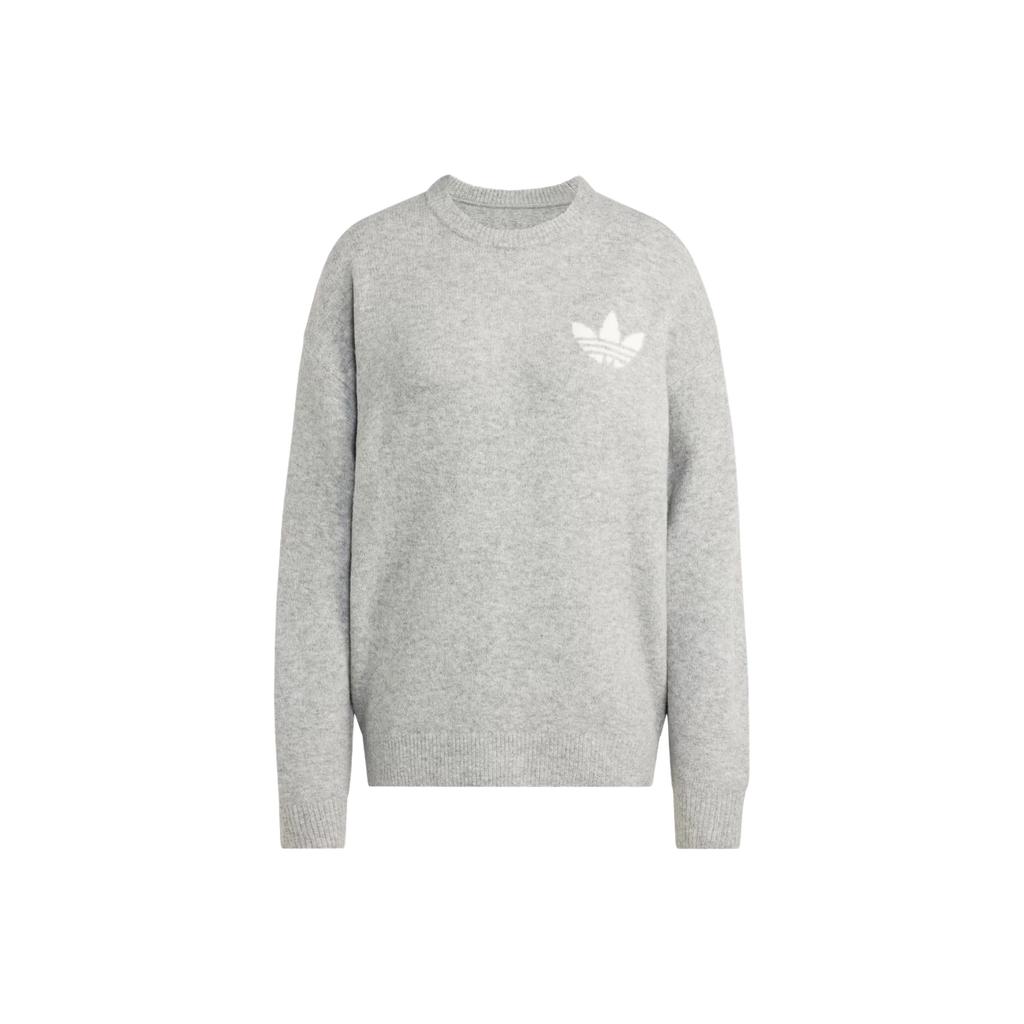 Adidas Originals FW25 Pletený svetr s kulatým výstřihem, volný, hřejivý, dámský svetr KF2341