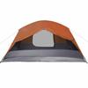 4 Person Camping Tent with Awning Orange Waterproof