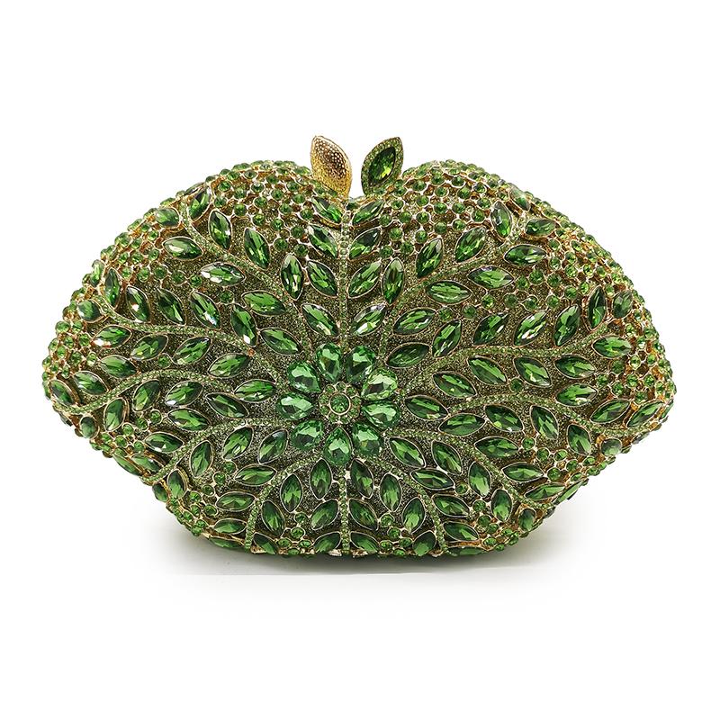 Fushcia/Yellow Rhinestone Evening Clutch Bags Multicolored Crystal Women Wedding Bag Diamond Pouch Rhinestone Ladies Purse