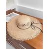 New Big Brim Rough Edge Lafite Straw Hat Women's Seaside Vacation Sunscreen Photo Hat Sun Hat Hollow Face Hat