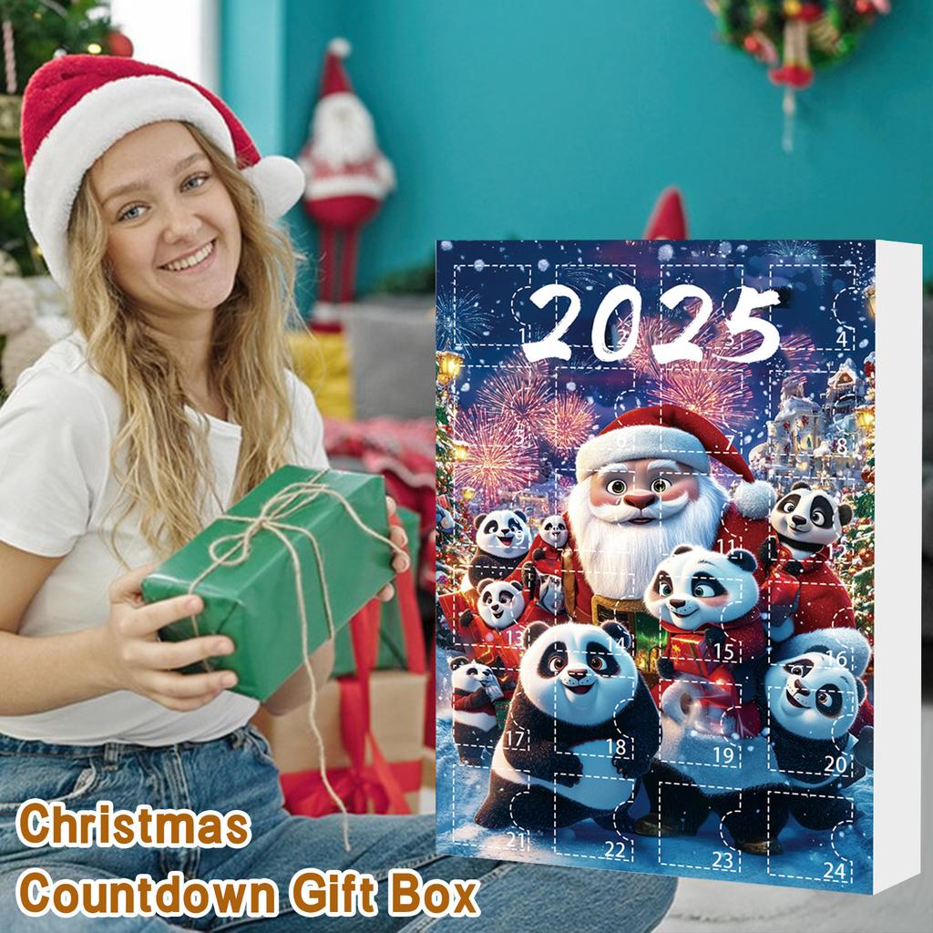 24 Tage Weihnachts-Adventskalender, Countdown-Kalender 2D flacher Acrylbär-Charme, Countdown-Anhänger, süßer Weihnachtsbaum-Charme