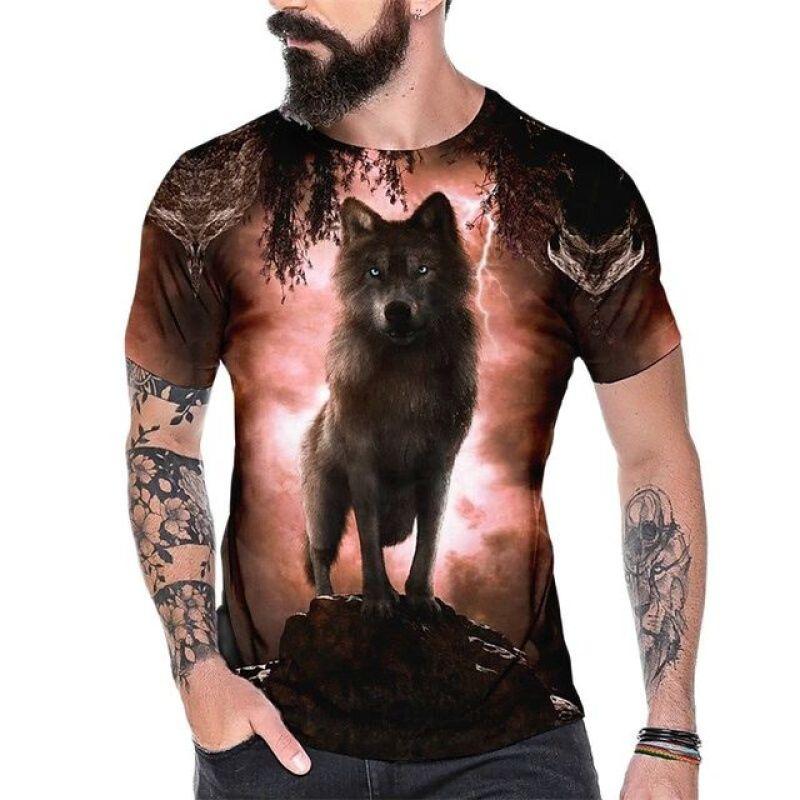 Mode 3D Tiger Gedruckt männer T Shirt Casual Oansatz Übergroßen Kurzarm Sommer Straße Hip Hop Tops Tier Tees