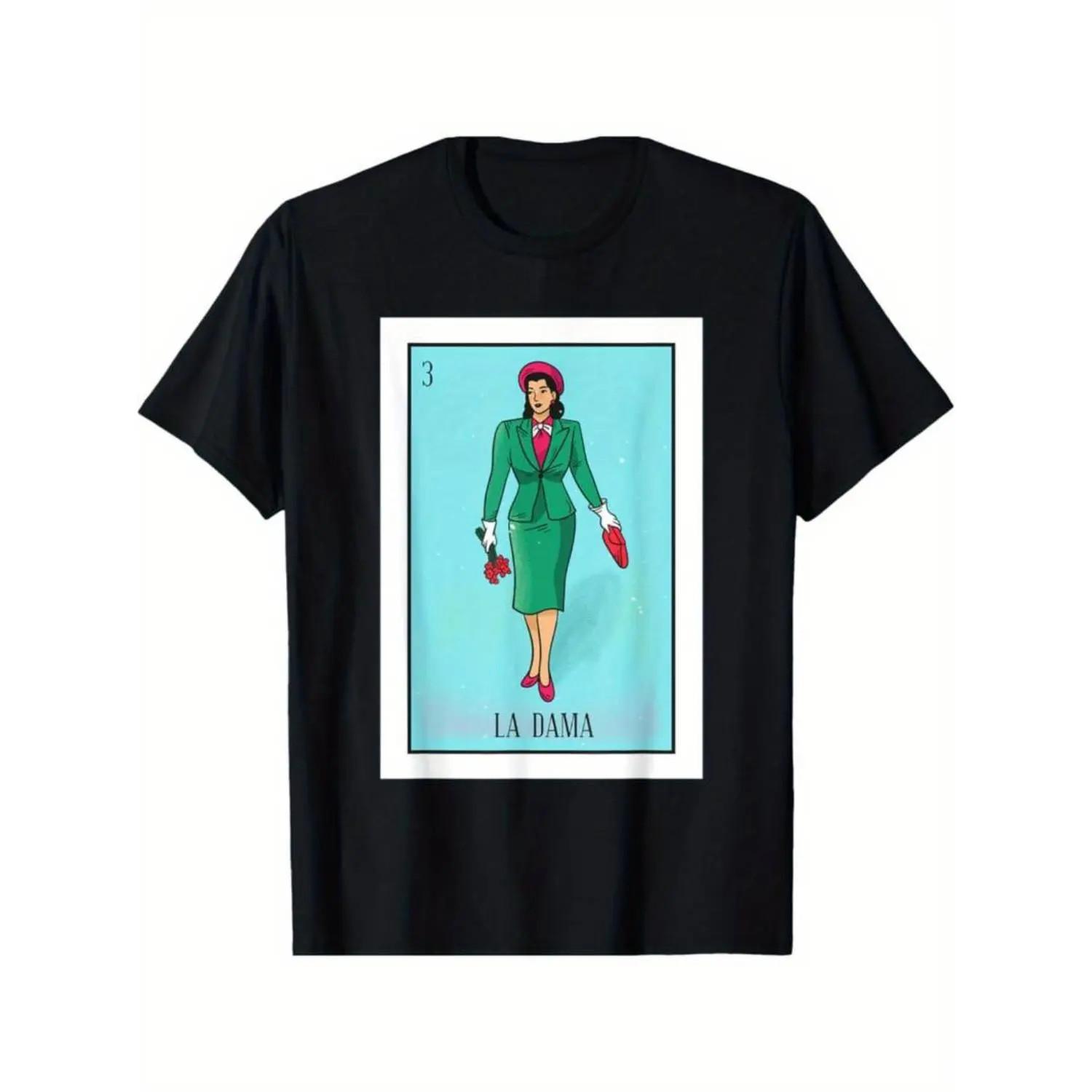 Cotton La Lady Lottery Gift La Donna Mexican Card Lottery T-Shirt 100% Gift S