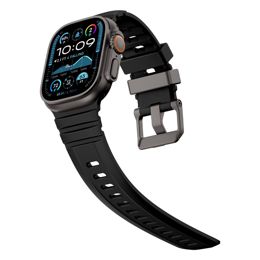Silicone Strap For Apple Watch Band 49mm 44mm 45mm 46mm Rubber Correa Belt Bracelet iWatch Series 10 9 6 3 7 8 SE Ultra 2 Bands