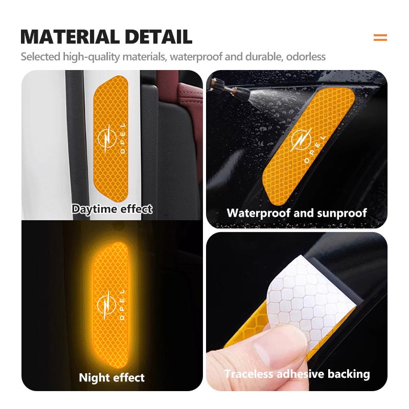 Car Door Diamond Reflective Sticker Body Side Anti-collision Protection Stickers For Opel Insignia Corsa Zafira Mokka Grandland