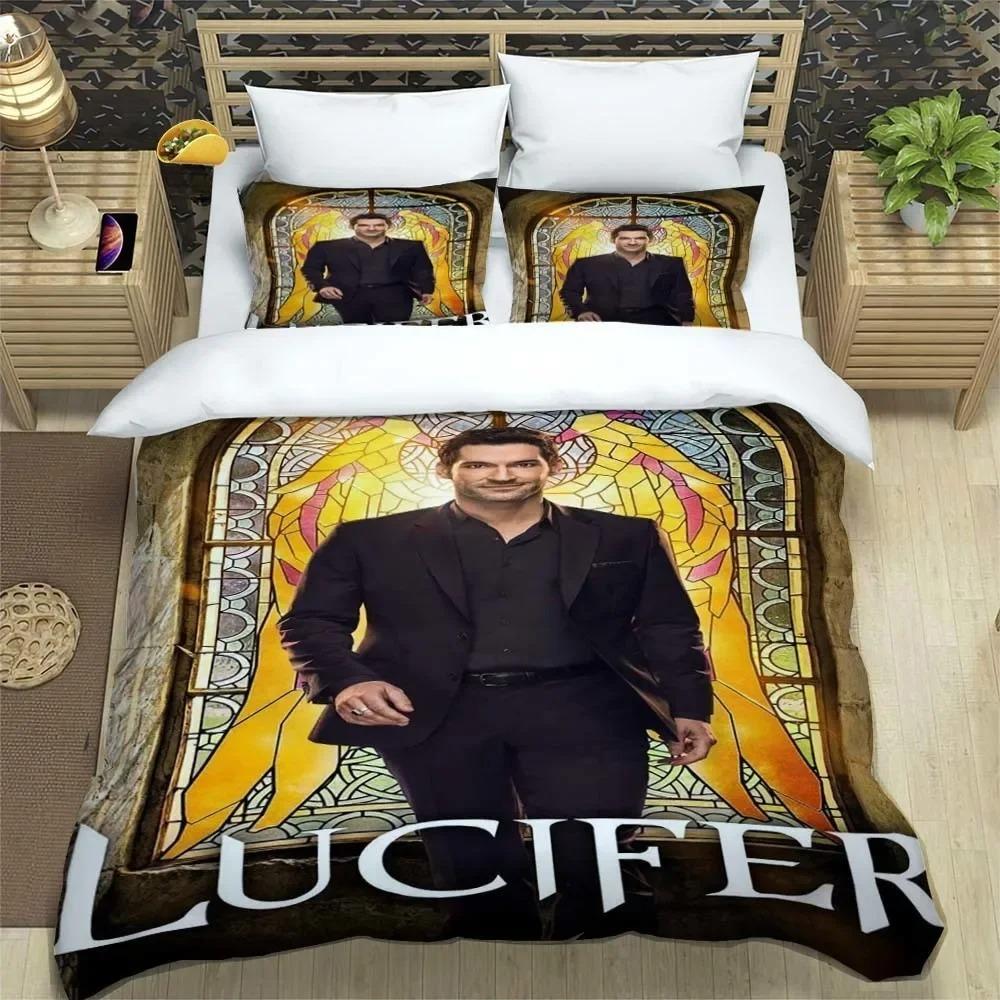 Lucifer Staffel Bettwäsche Set Jungen Mädchen Twin Queen Größe Anime Bettbezug Kissenbezug Bett Kinder Erwachsener Mode Heimtextilienextil