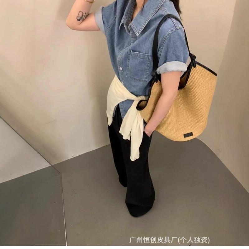 Khaite new handbag grass woven bag women's summer niche designer single shoulder armpit