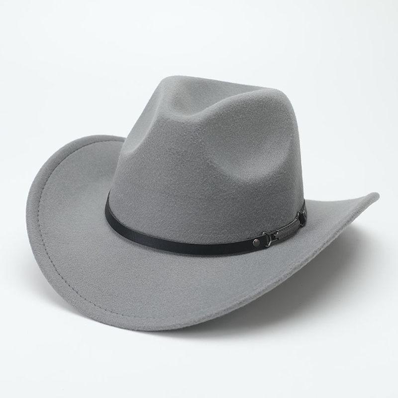 European and American Western Cowboy Hat Big Edge Woolen Punk Style Knight Hat Felt Hat Jazz Hat Top Hat