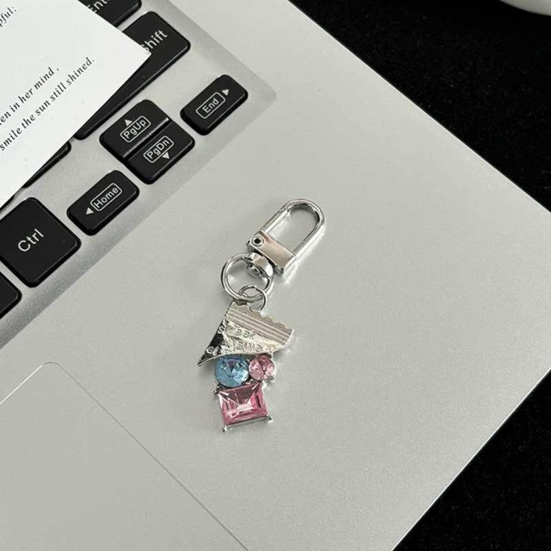Cherry/Candy/Butterfly/Bowknot Heart Keychain Alloy Key Chain Multi-Functional Phone Chain Women Girls Purse Accessory