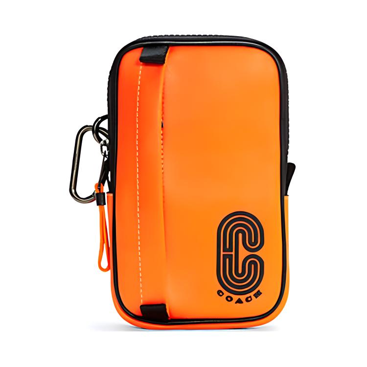 

Coach N/S Classic Logo Leather Coin Purse Small Women wallets Fluorescent-Orange C5599-QBDNS Basic Set (Bag+Dust Bag)