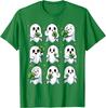T-shirt Graphique Mignon Fantôme Tenant un Trèfle Saint-Patrick Cadeau Irlandais Drôle T-shirt Casual à Manches Courtes