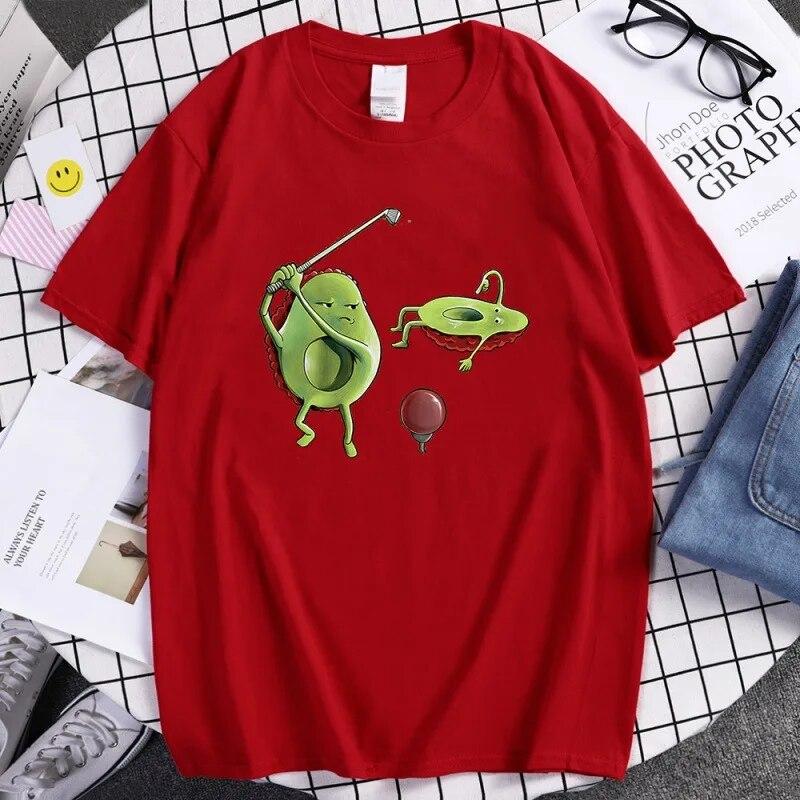 Funny Avocado Fashion T-Shirts Unisex Harajuku Breathable Casua