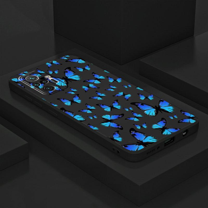 Liebevolle Schmetterling Handyhülle für Redmi Note 11S 9T 9A 11T 9C 10T 10 11 7 10C K40 Pro 9 9S 8 Mode Luxus Silikon Farbige Hülle