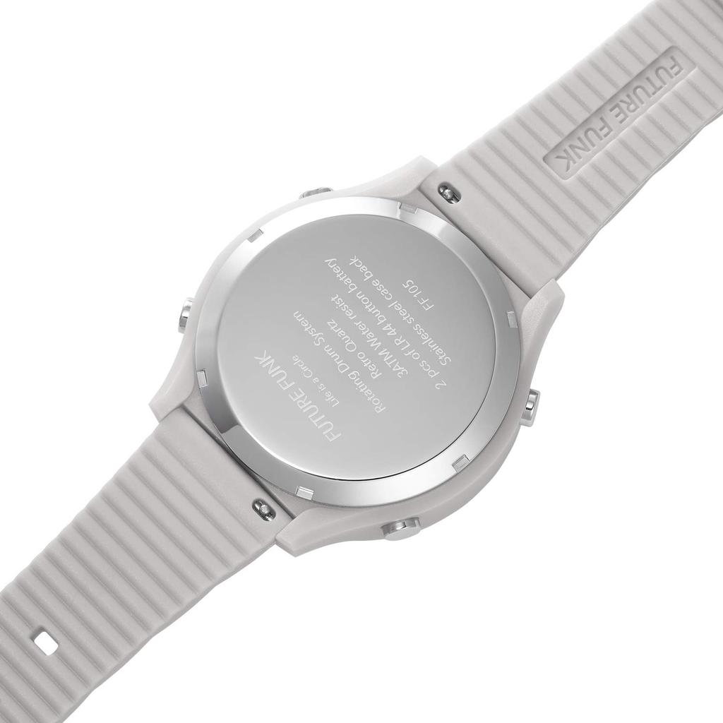 FUTURE FUNK Watch with Warranty Men's Analog-Digital Space-Age Design, Waterproof, Manufacturer's Included, FF105-LG