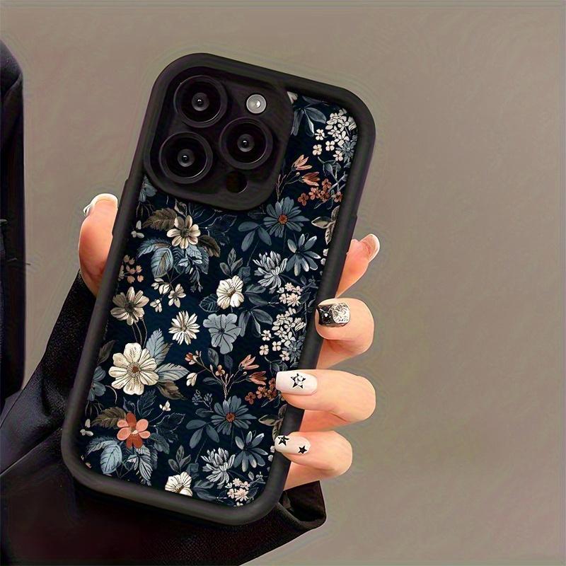Retro Dark Floral Pattern Phone Case For iPhone 17 16 15 14 13 12 11 Pro Max 17 Air 16E X XR XS 7 8 Plus Shockproof Soft Cover