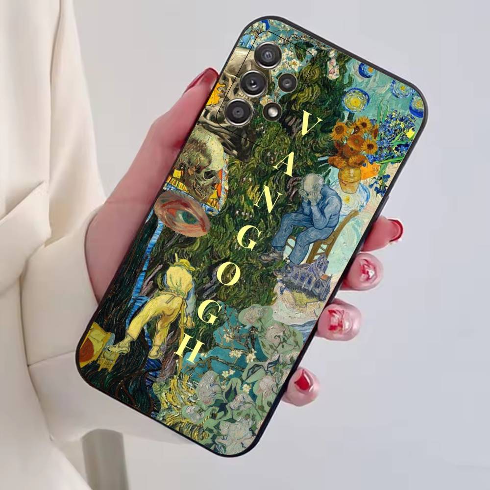 Coque de téléphone esthétique Van Gogh A-Art pour Samsung S25,S24,S21,S22,S23,S30,Ultra,S20,Plus,Fe,Lite,Note,10,Housse Noire