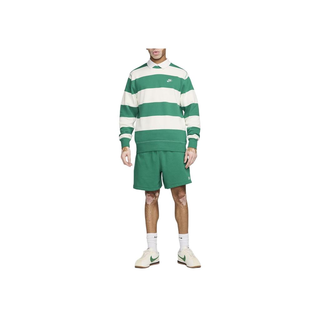 Nike Club Fleece Stripet Rundhalset Genser Herre Topper Påfuglgrønn FN3107-365