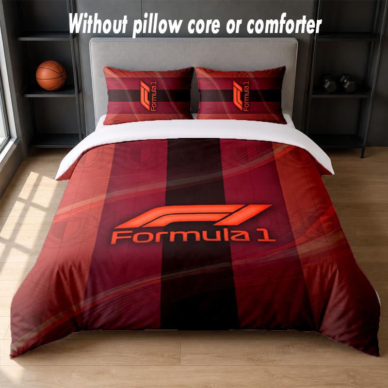 F1 Design Bed Bedding Set 1 Duvet Cover + 2 Pillowcases Soft Breathable Household Bed Linens