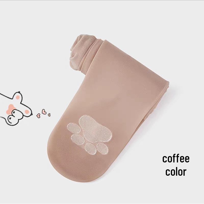 

Women s Anti-Snag Black Silk Pantyhose with Cat Paw Design One Size (80-140 jin)